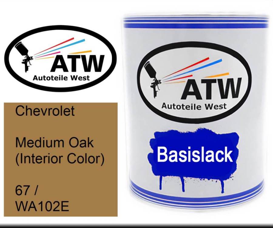 Chevrolet, Medium Oak (Interior Color), 67 / WA102E: 1L Lackdose, von ATW Autoteile West.